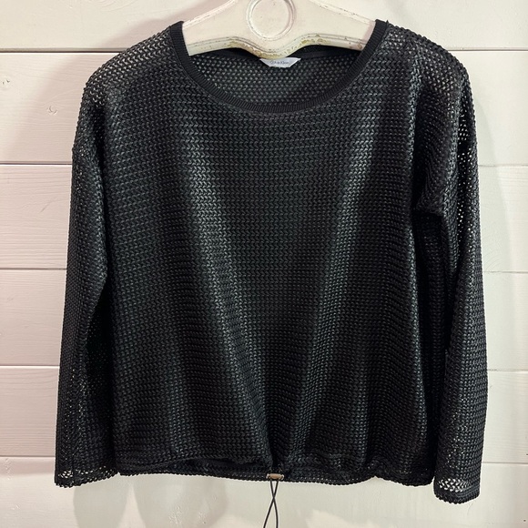 🖤 CALVIN KLEIN – Black mesh pullover – Est. size S/M - Picture 1 of 8